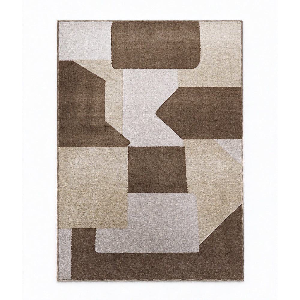Short Plush Living Room Area Rug with Slip Resistant Dotted Backing-Style 3
