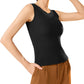 Thermal Underwear Round Neck Slim Fit Fall Winter Warm Baselayer Top for Women-Black
