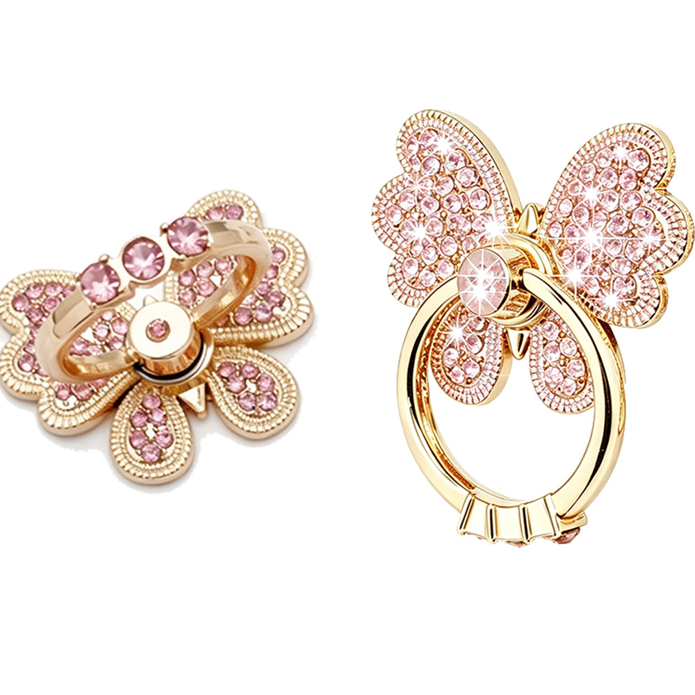 2 Rotating Butterfly Phone Ring Holder Stands for iPhone and Galaxy