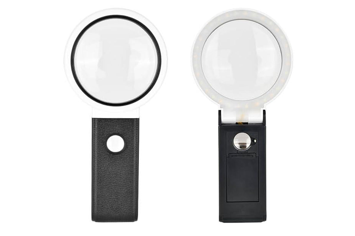 10x 25x Illuminated Folding Magnifier with Light Reading Inspection Tool