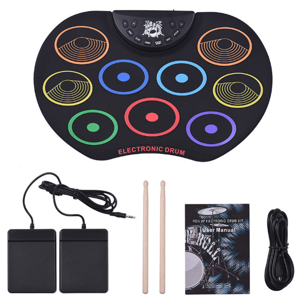 Portable Tabletop Roll-Up Electronic Drum Kit