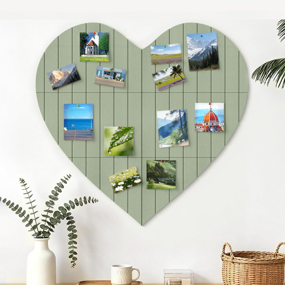 75x74cm Heart Shaped Felt Photo Message Display Board with Adhesive Dots