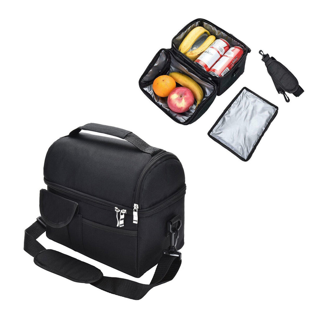 Large Insulated Cooler Lunch Bag Double Layer