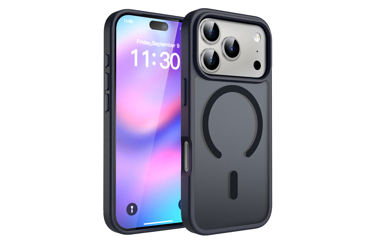Magnetic MagSafe Phone Case for iPhone 17 Pro Max 17Air Shockproof Matte Protective Cover-Black