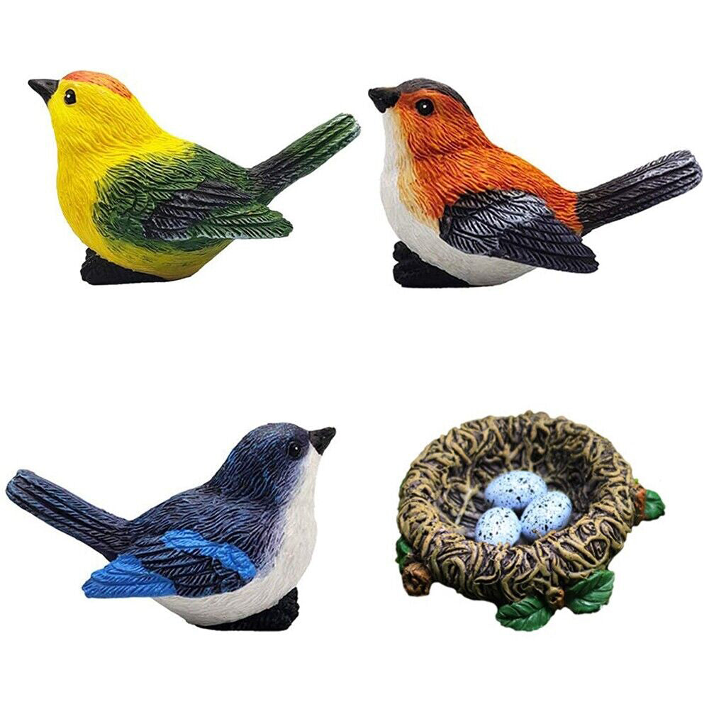 Fairy Garden Miniature Mini Birds with Nest Figurines