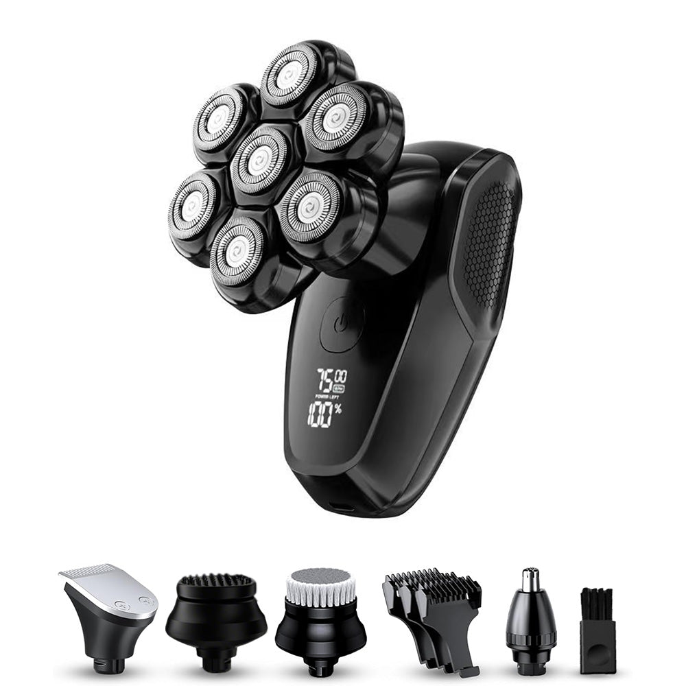 7D 5-in-1 Shaver Cordless Head Razor Bald Trimmer Electric For Men Wet Dry