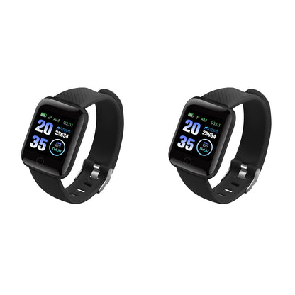 2Pcs 116plus Waterproof Smart Watch Sports Tracker with Heart Rate Monitor