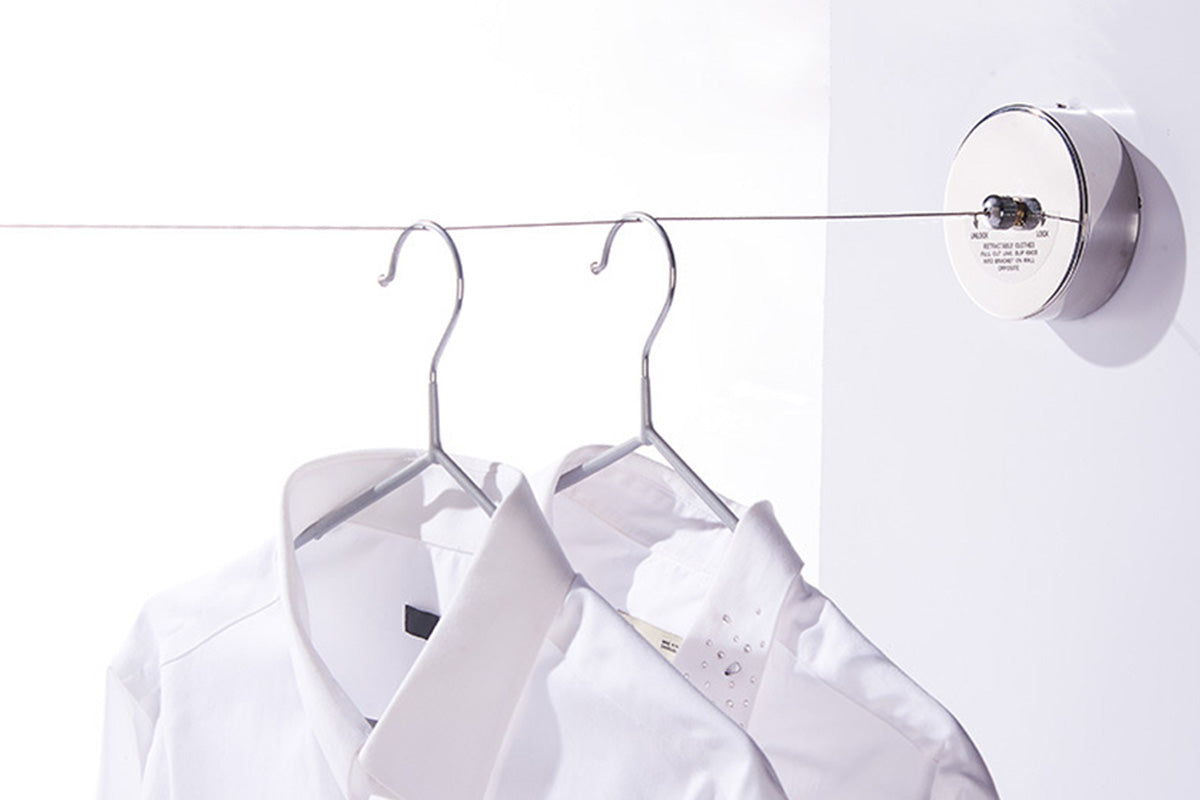 9 Feet Stainless Steel Retractable Clothesline for Indoor Bathroom Drying