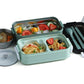 Bento Box Stackable 3-Compartment Lunch Containers With Dinnerware And Seal Cover
