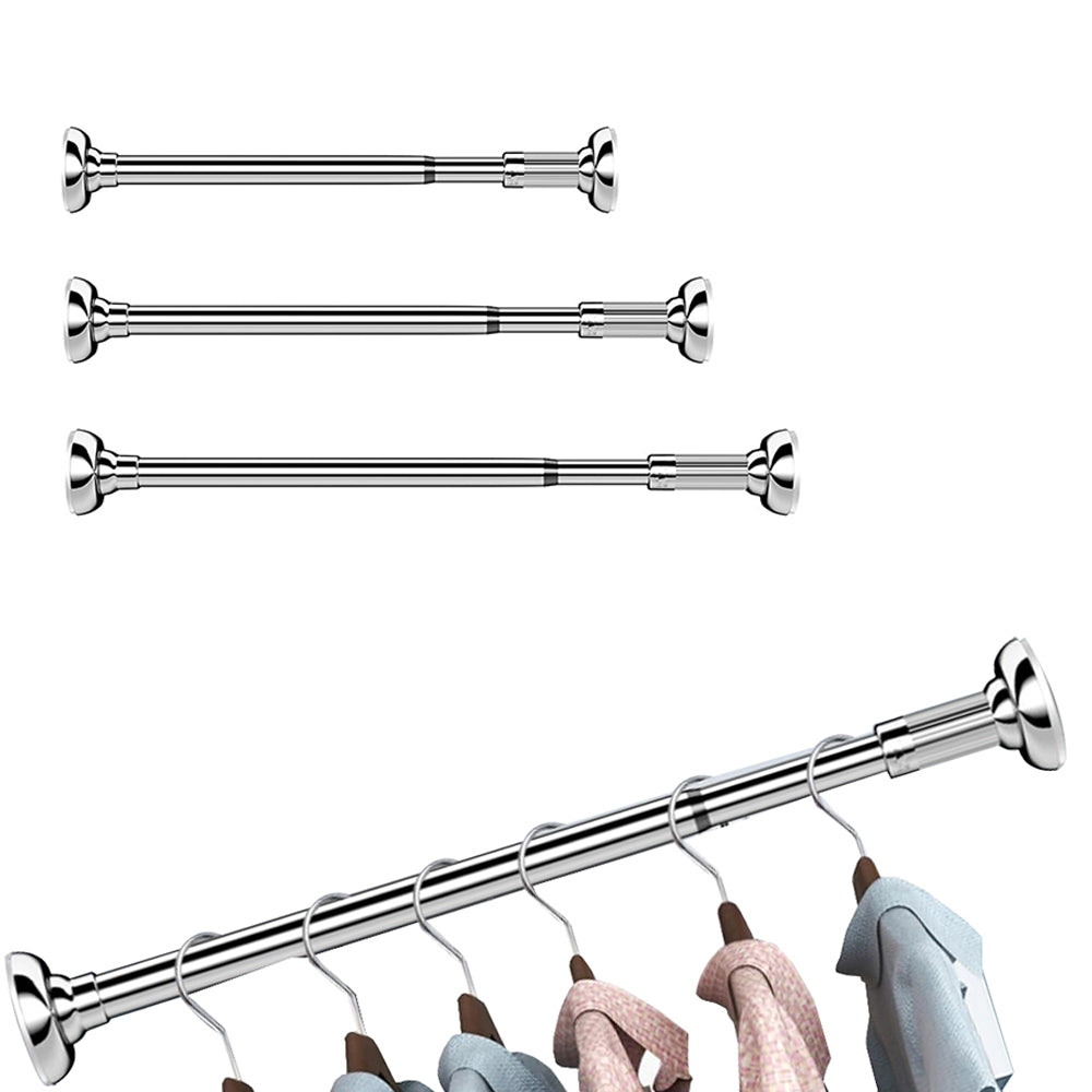 Adjustable Bathroom Curtain Rail Extendable Hanging Pole
