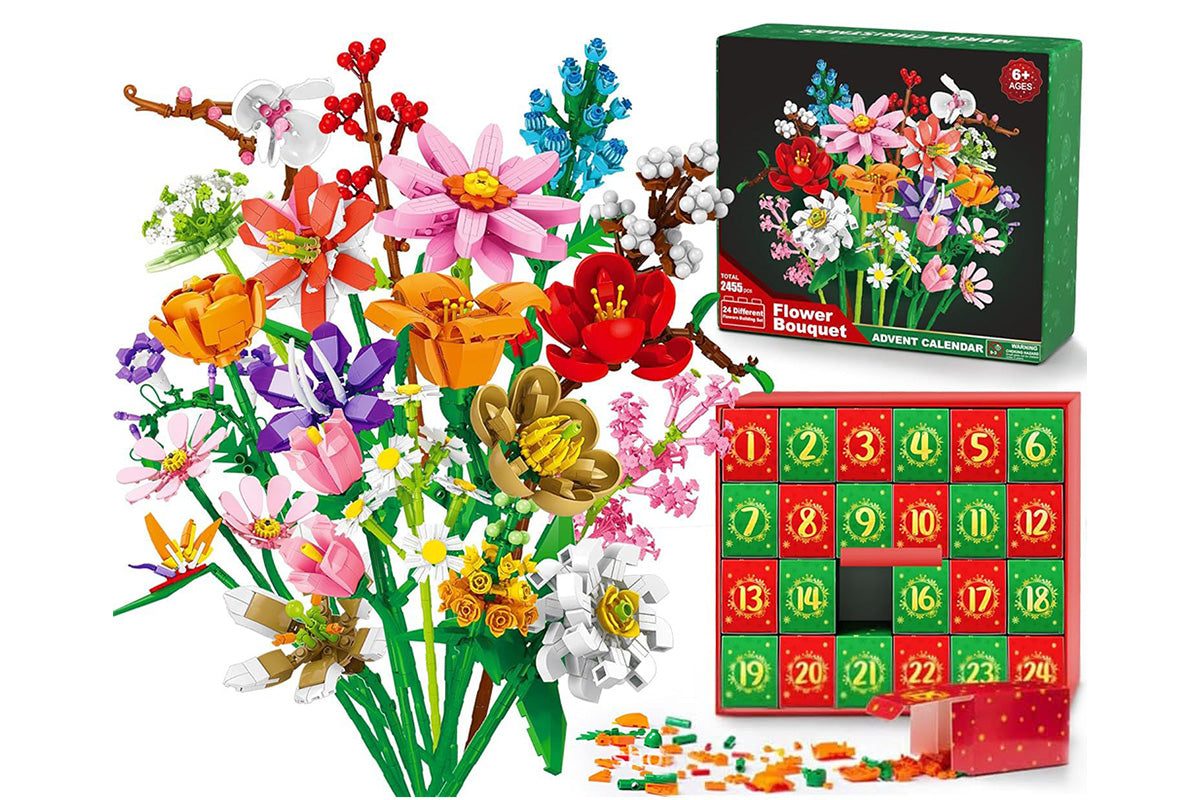 Flower Bouquet Building Blocks Advent Calendar Christmas Gift Box