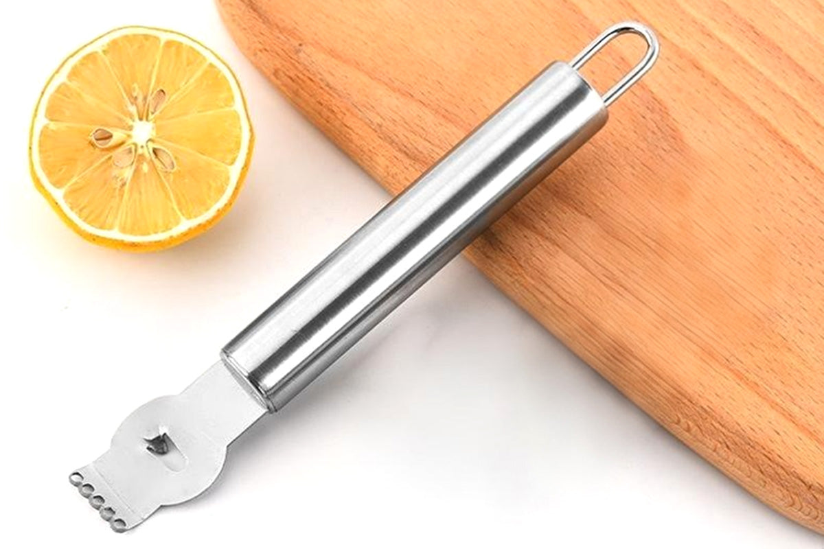 Stainless Steel Lemon Zester Grater Citrus Peeler With Channel Knife