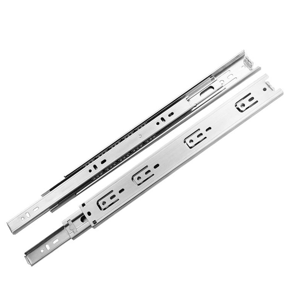 2 Pcs Stainless Steel 3-Section Full-Extension Ball-Bearing Drawer Slides