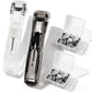 2Pcs Portable Clip Stapler with 100 Reusable Clips Push Style Paper Clamp for Office School Home