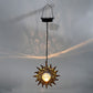 Hanging Solar Lights Outdoor Sun Moon Cracked Glass Lantern for Garden Patio Decor