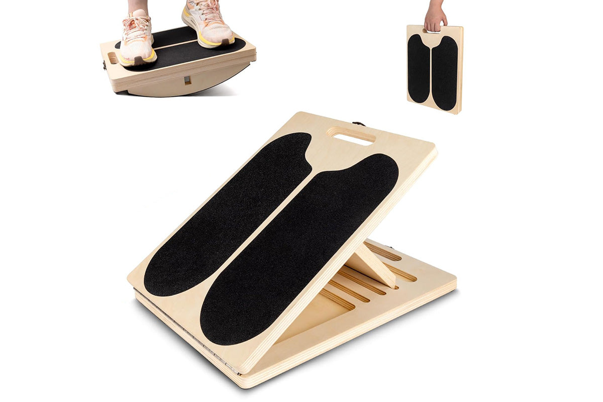 5 Angle Adjustable Calf Stretcher Slant Board Wood Balance Board for Home Gym