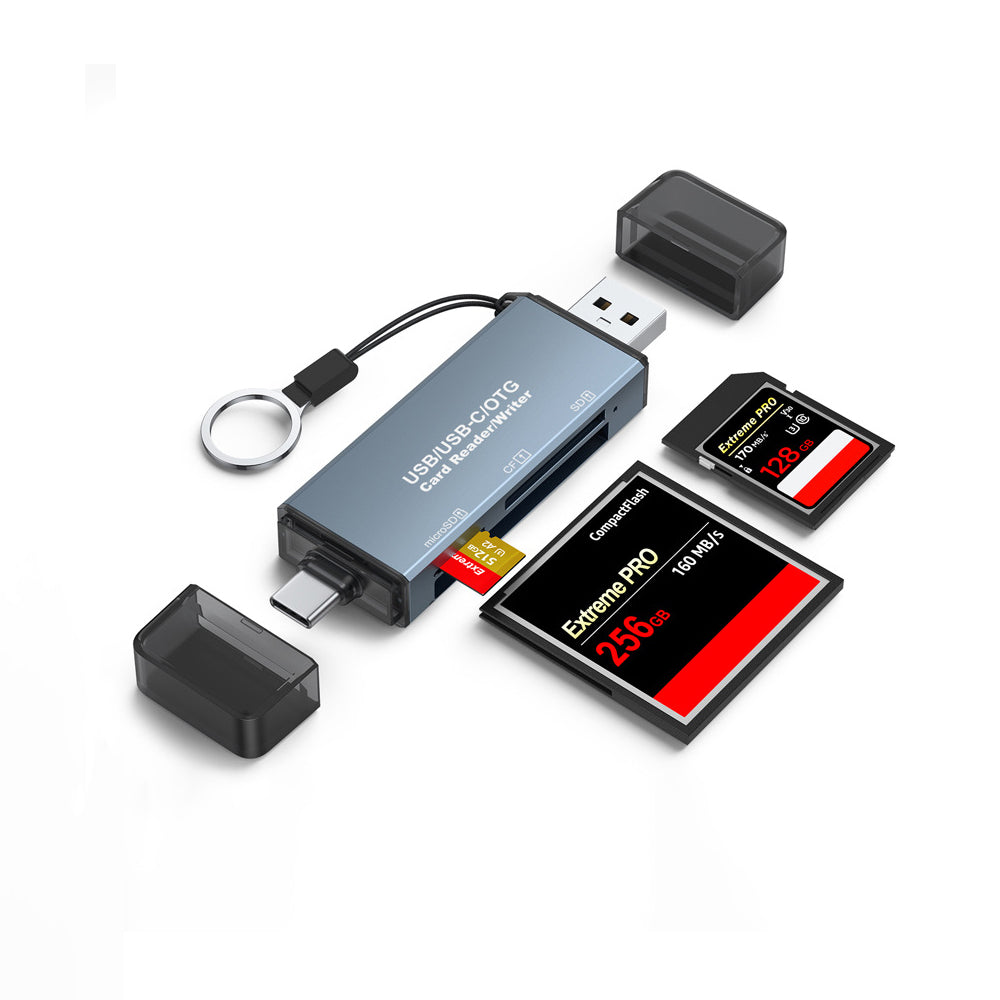 CF SD TF Card Reader USB-A and USB-C Card Reader Compatible with Android iPhone