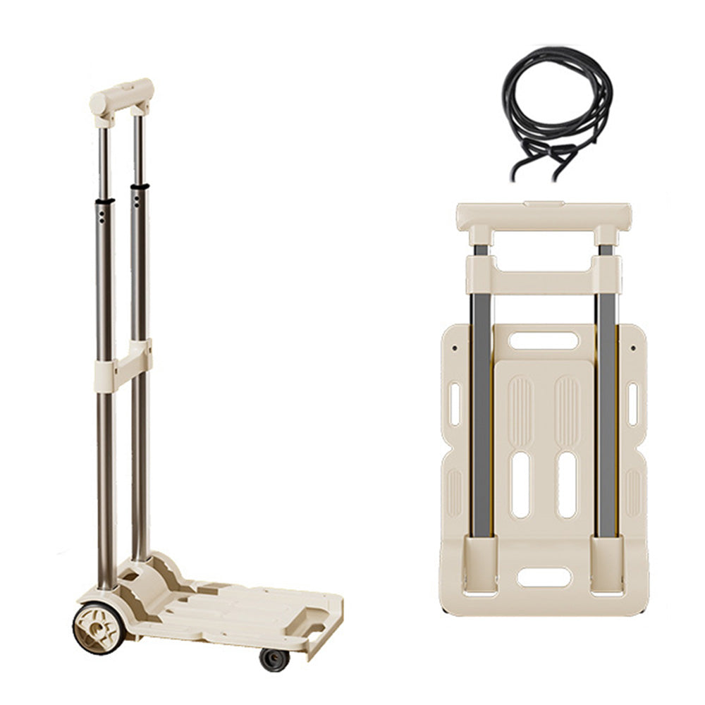 Folding Hand Truck Portable Dolly Cart Wheels with Elastic Rope for Travel Camping