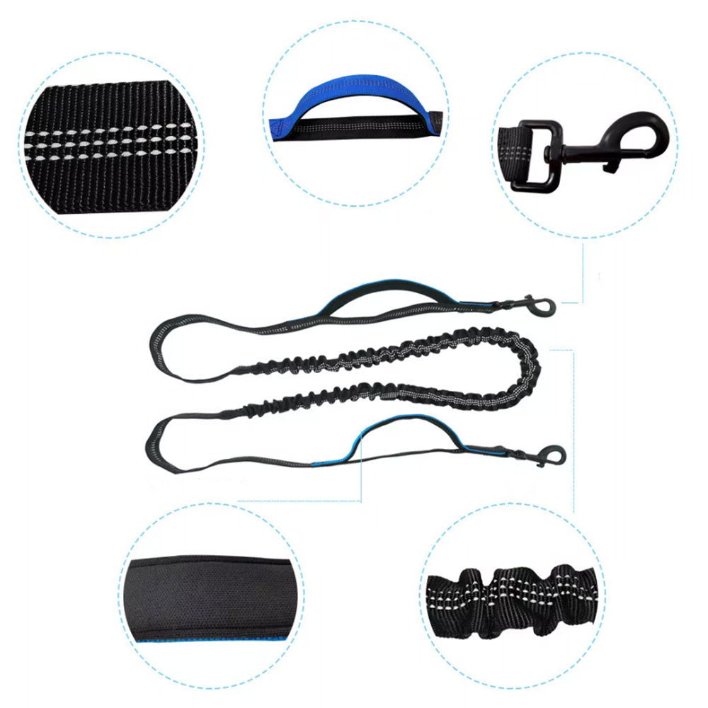 Hand Free Dog Leash With Zipper Pouch Dual Padded Handles Bungee for Jogging and Running Your pet