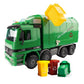 Side Loading Garbage Truck Toy with 3Pcs Trashes Inertia Automatic Lifting Truck