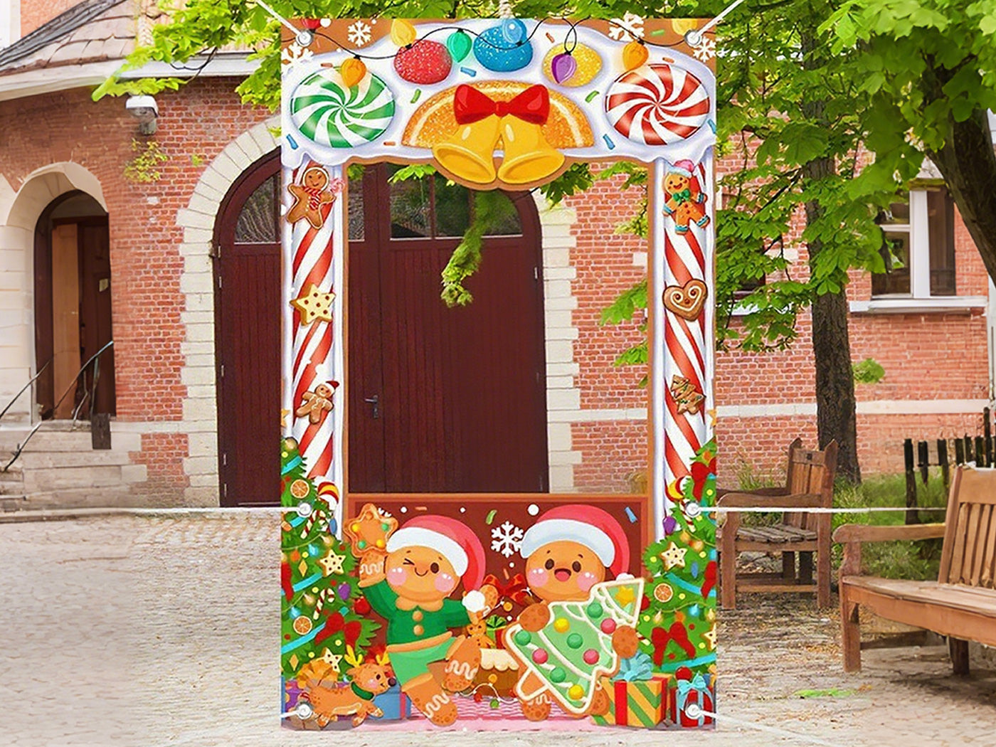 Christmas Decorations Merry Christmas Hanging Banner Porch Sign Xmas Banner Christmas Door Cover
