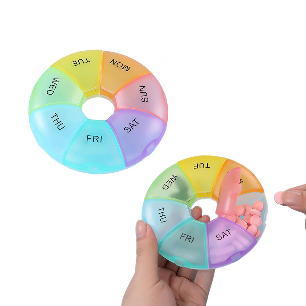 2Pcs 7 Day Weekly Pill Box