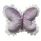 Butterfly Shape Throw Pillow with Lace Ruffle Trim Decorative Cushion Home Decor Cushion Butterfly Velvet Throw Pillow