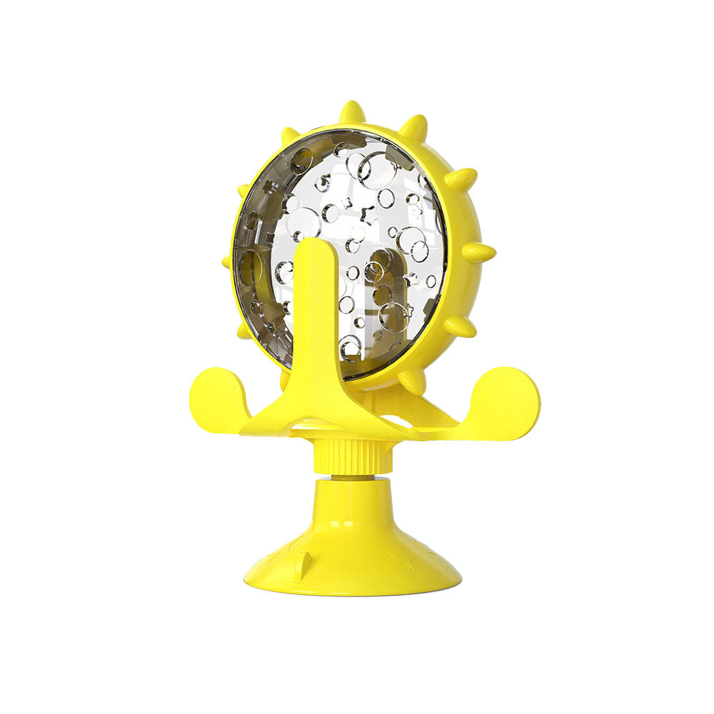Interactive Pet Treats Dispenser Toy 360 Degrees Rotating Windmill Toy Slow Pet Feeder