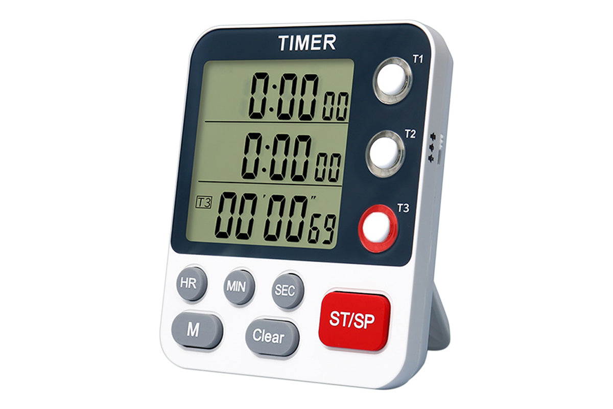 Kitchen Timer Digital for Cooking 3 Channel Large Display Loud Food Timer