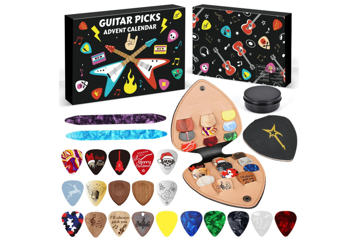 Guitar Picks Advent Calendar Christmas Gift for Guitar Bass Ukulele Players