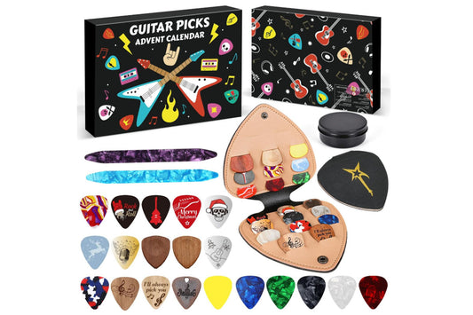 Guitar Picks Advent Calendar Christmas Gift for Guitar Bass Ukulele Players