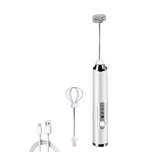 Handheld Electric Coffee Milk Frother Double Head Whisk Egg Beater with 3 Speeds