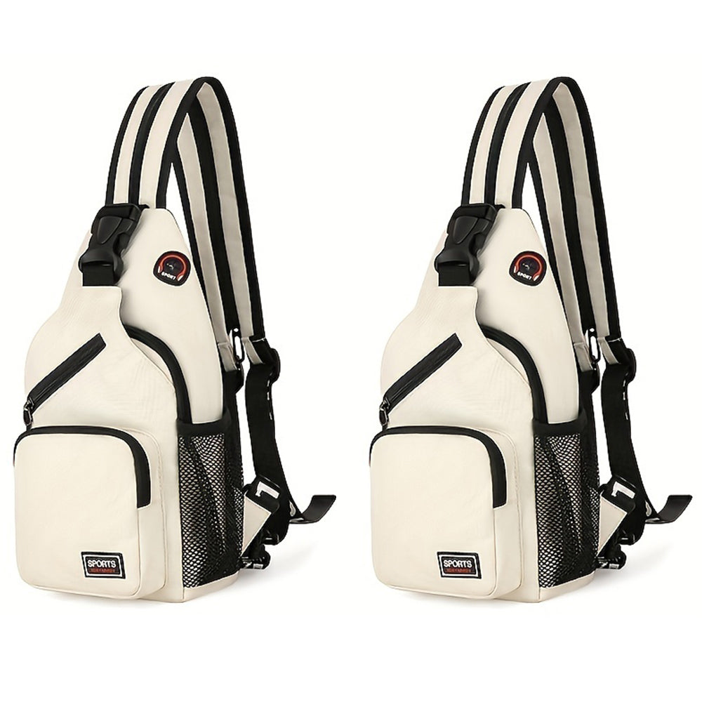 2Pcs Dual-use Water-resistant Chest Bag Outdoor Travel Shoulder Backpack