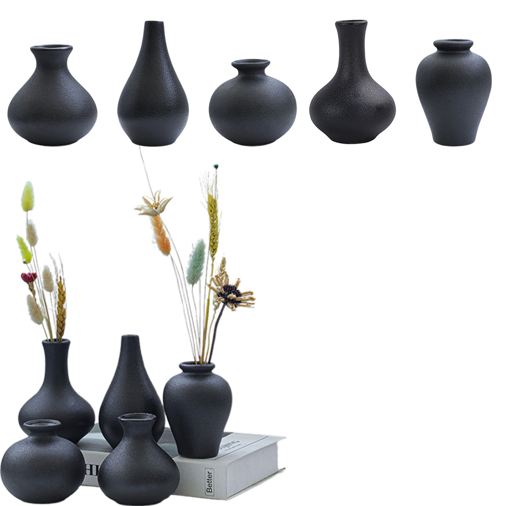 Set of 5 Small Ceramic Vases Modern Matte Bud Vase for Home Decor