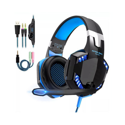 3.5mm Gaming Headset MIC LED Headphones Surround with Splitter  for PC Mac Laptop