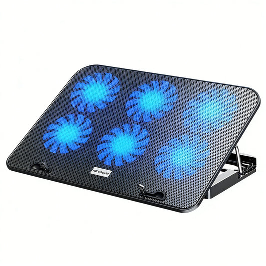 Laptop Cooling Pad 6 Fans Gaming Laptop Cooler with Adjustable Stand