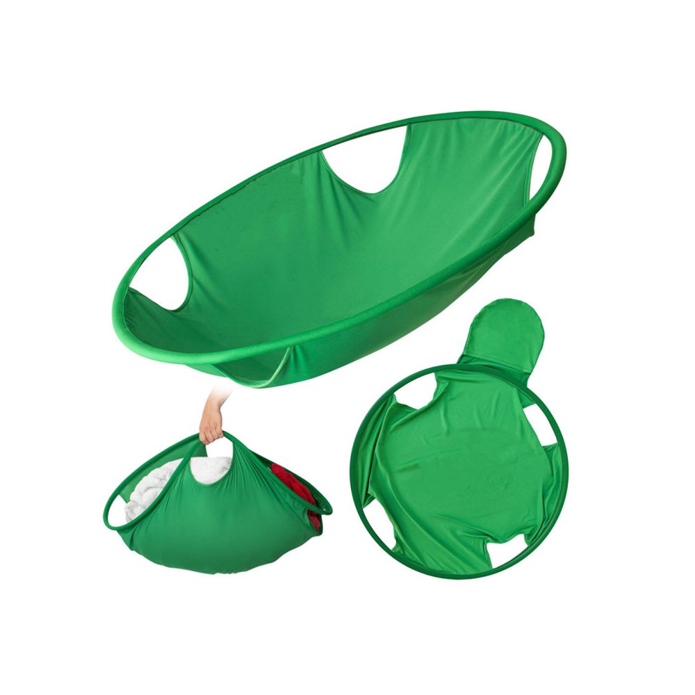 Portable Foldable Green Clothes Storage Basket for Dirty Clothes