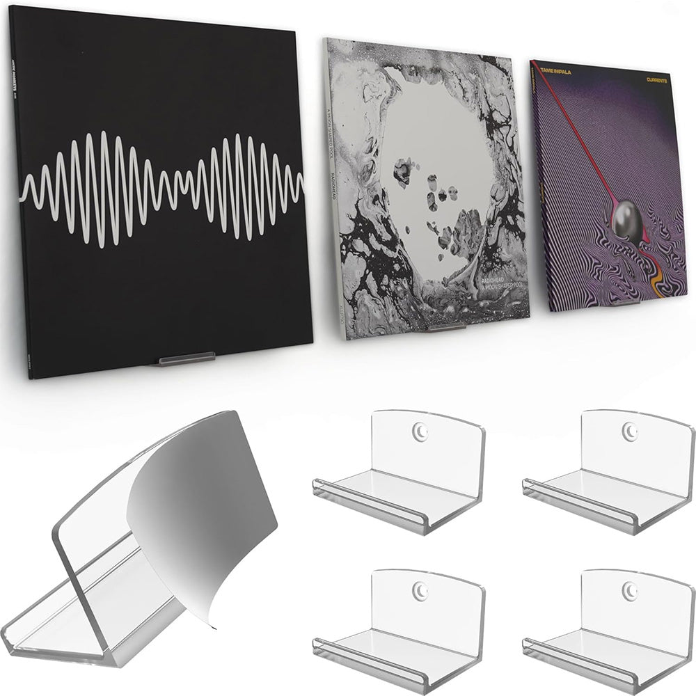 4Pcs Vinyl Wall Mount Record Wall Display Album Wall Mount for 1LP and 2LP