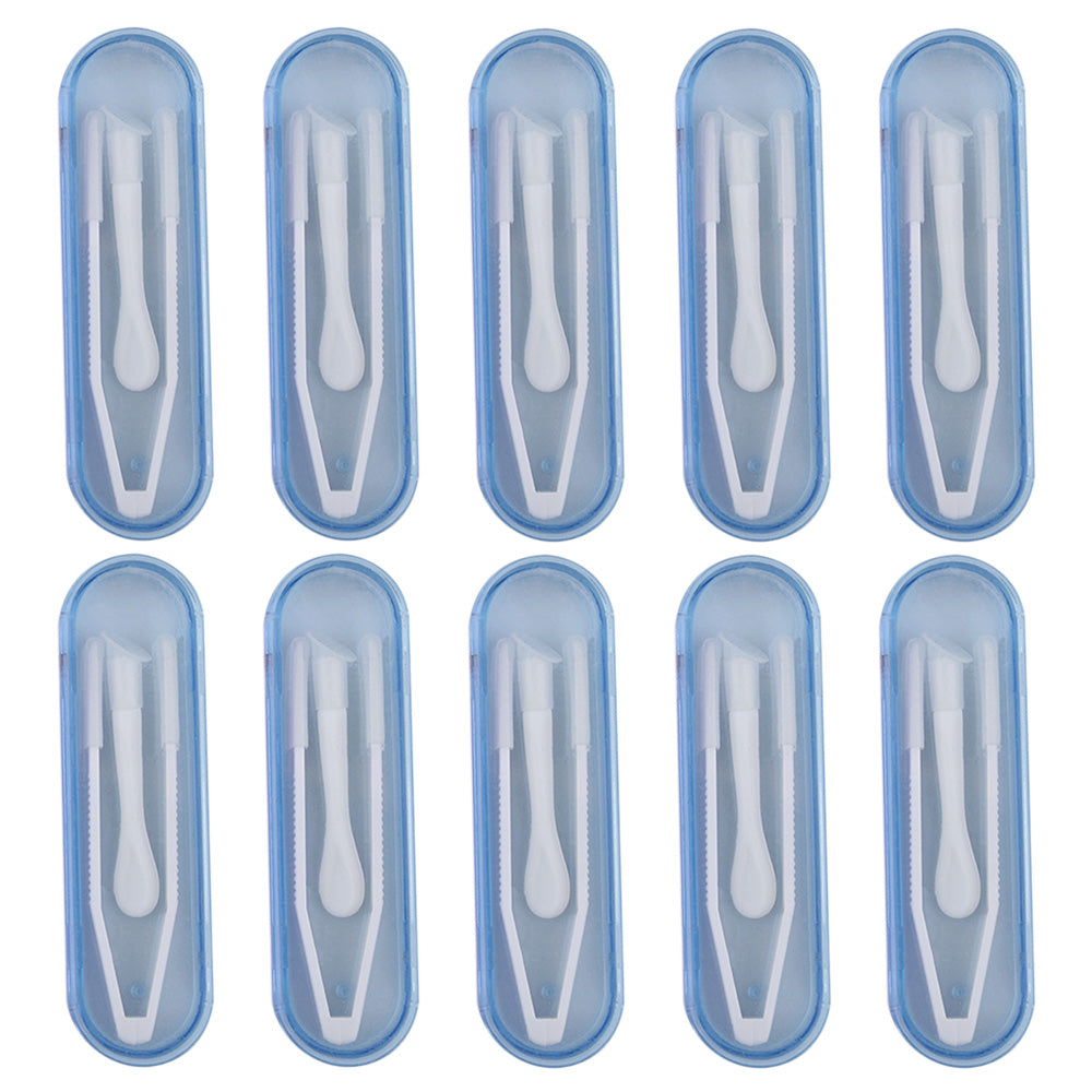 Lens Tool Kit 10 Pack with Tweezers Applicator Remover and Storage Case