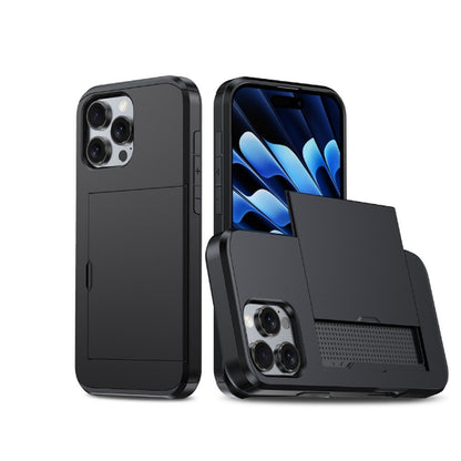 Shockproof Phone Cover Case With Card Holder For iPhone 15 Plus