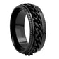 Fidget Rings Anxiety Spinner Rings Stainless Steel Chain Rings-Black