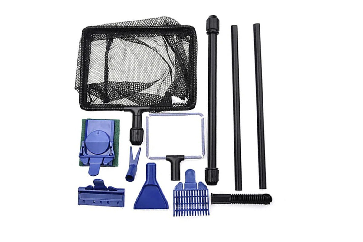 2Pcs 8 Layers Aquarium Filter with 6 in 1 Extendable Aquarium Cleaning Tool Kit