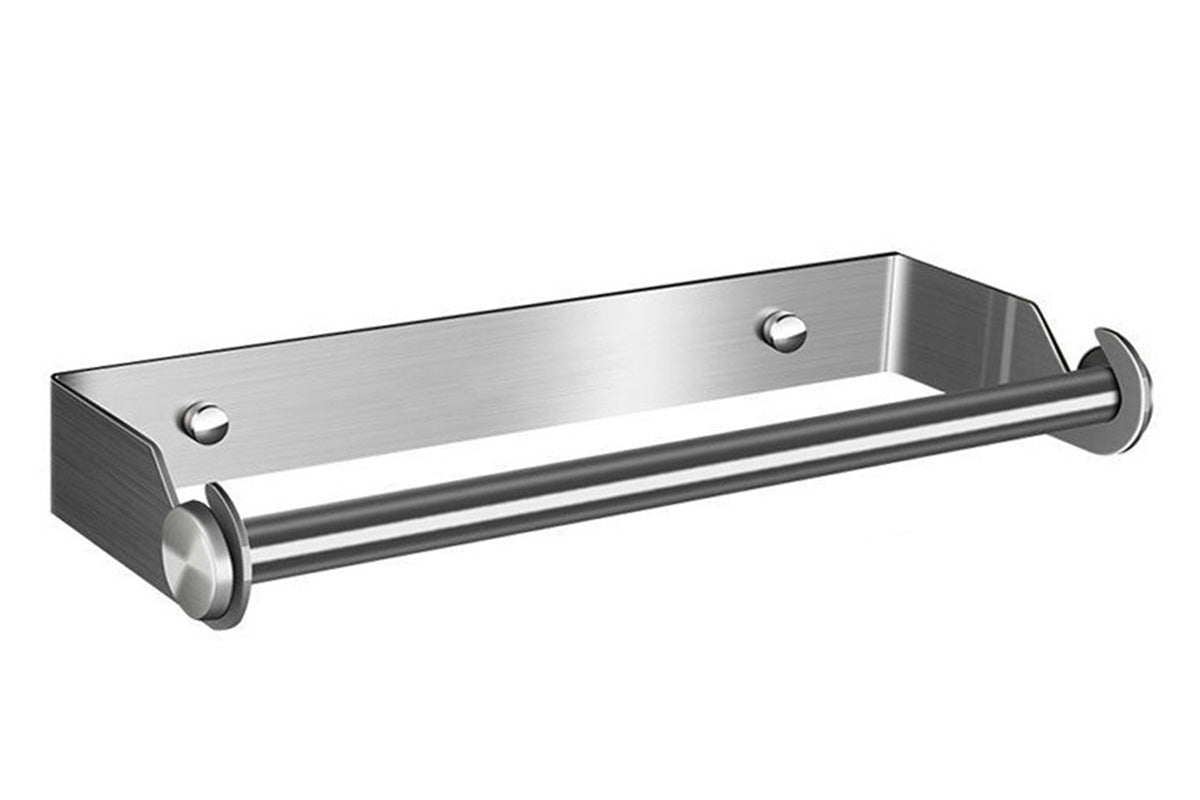 Paper Towel Holder Under Cabinet Wall Mount Stainless Steel Rack Towel Organizer