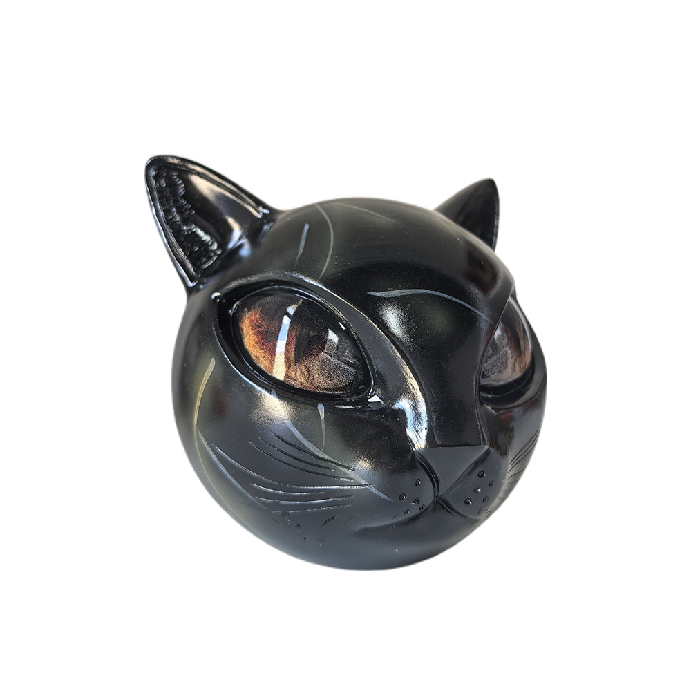 Luxury Black Cat Sculpture Elegant Home Decor Gift Ready Art Piece