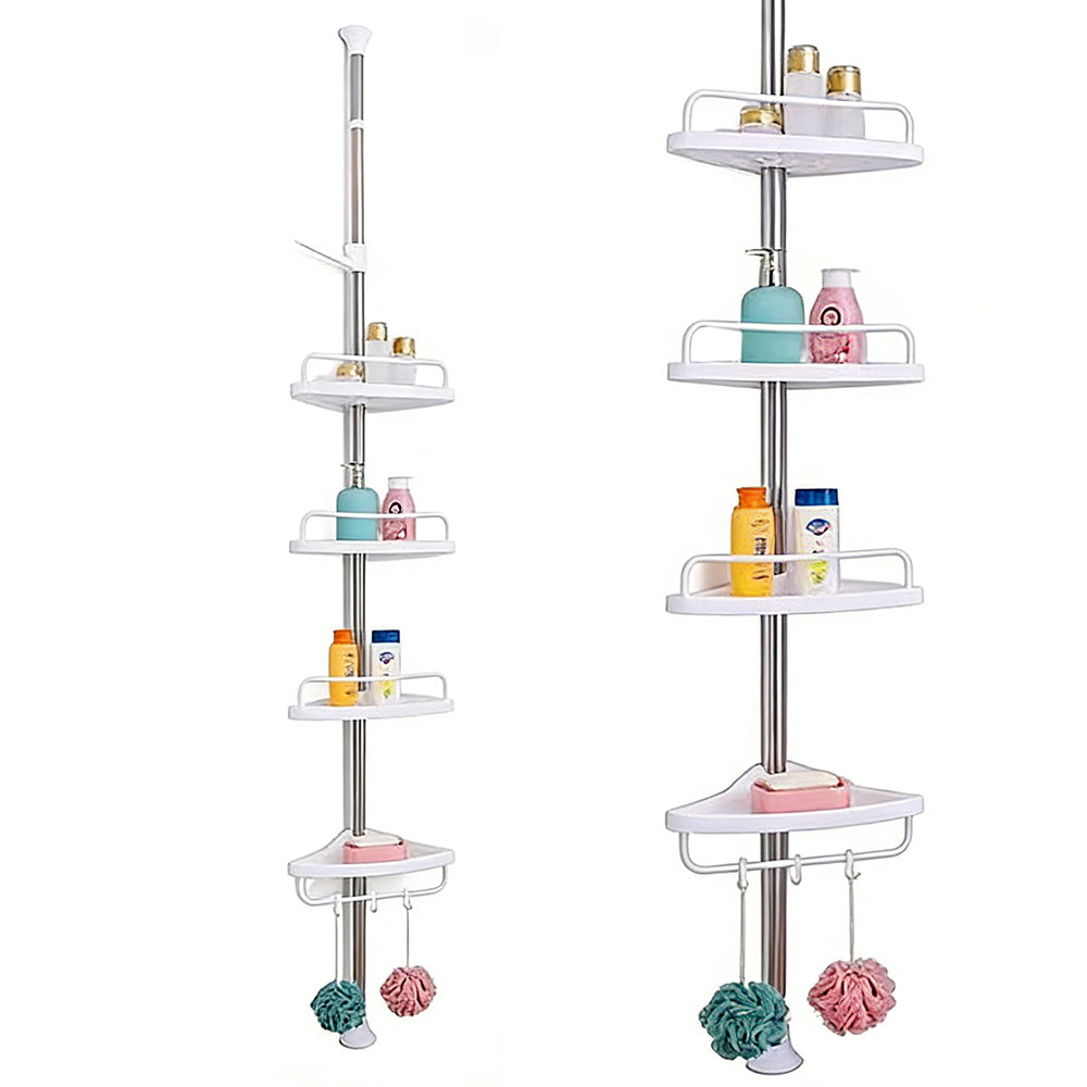 4 Tier Telescopic Bathroom Wall Corner Shelf Rack Shower Caddy Storage Organizer
