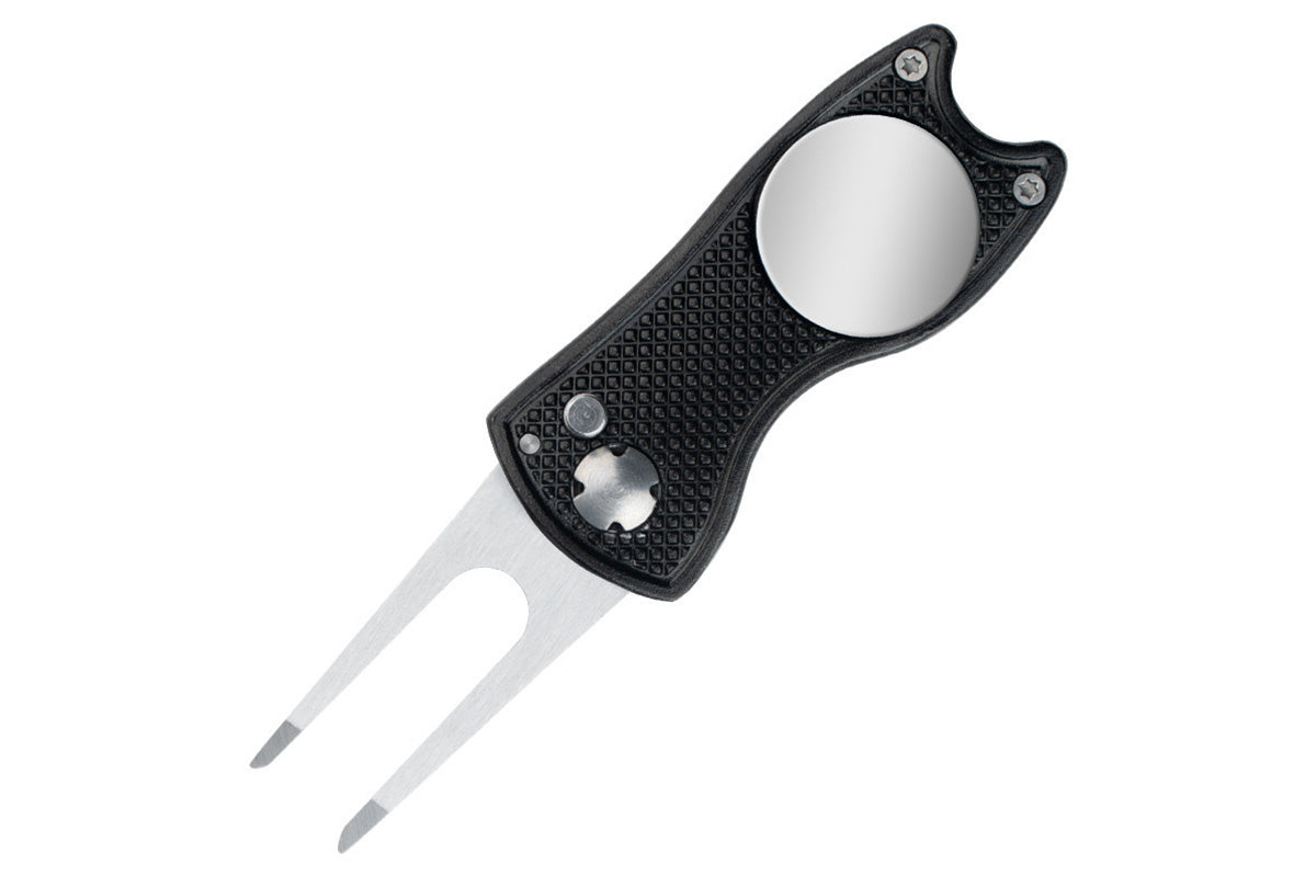 2PCS Golf Divot Repair Tool Putt Alignment Ball Marker Pop-up Fork Tine