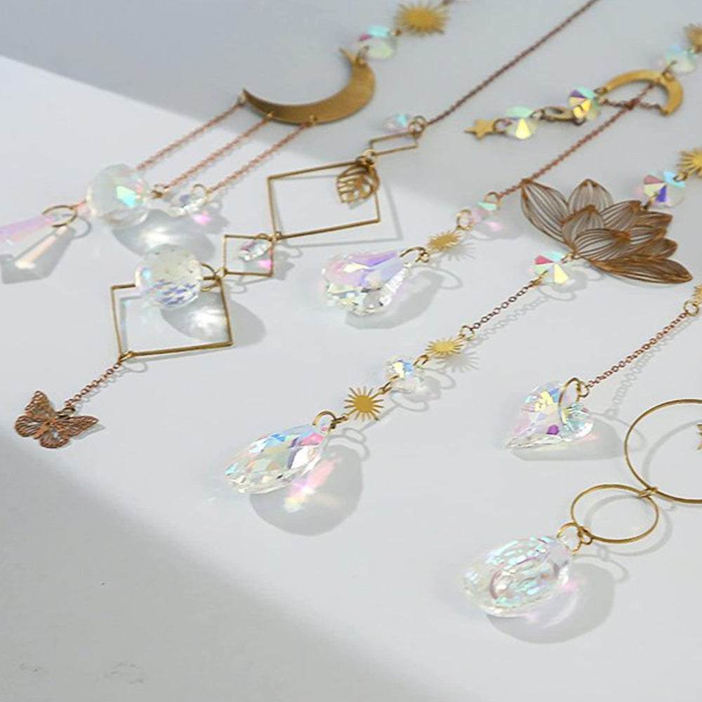 12Pcs Glass Sun Catcher Prism Hanging Kit with Chain