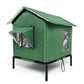 Cat House Indoor Outdoor Insulated Shelter for Small to Medium Cats-Green
