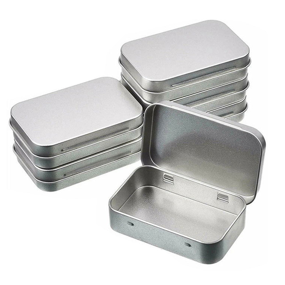 6 PCS Rectangular Small Tin Box with Hinged Lid Portable Storage Box for Candies Tea
