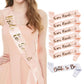 7Pcs Bride Sash Set-1 White Bride to Be Sash 6 Black Team Bride